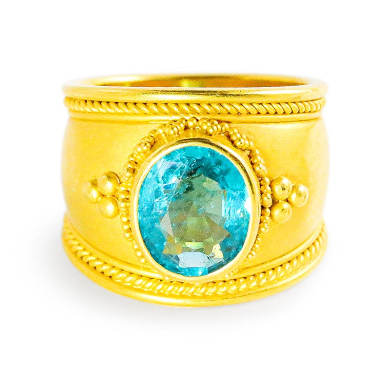 "Cheryl" Band Ring (Apatite, 22k Gold)