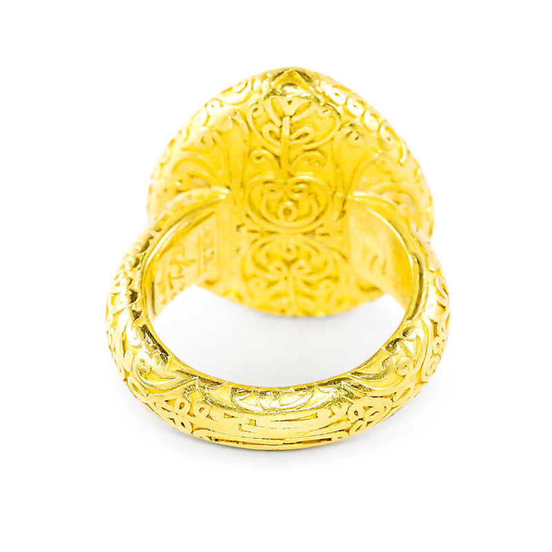 "Jodhpur Teardrop" Ring (Diamond, 22k, 18k Gold)