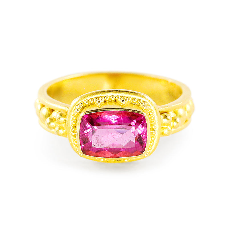 "Sparkler" Ring (Rubellite Tourmaline, 22k Gold)