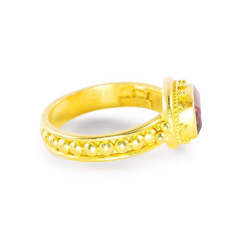 "Sparkler" Ring (Rubellite Tourmaline, 22k Gold)