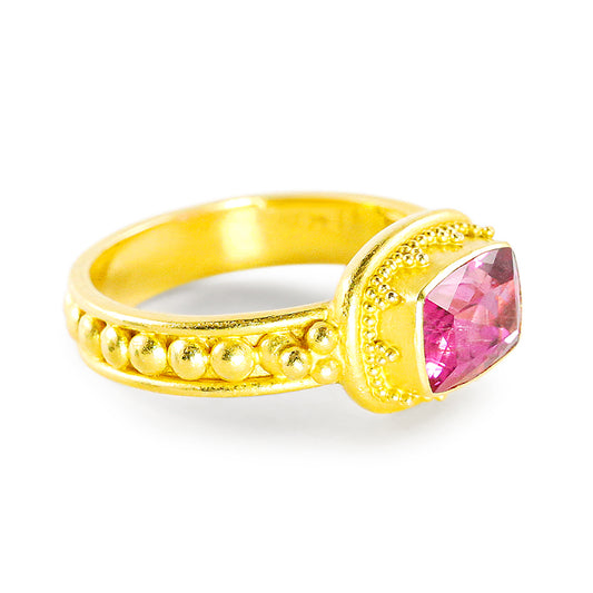 "Sparkler" Ring (Rubellite Tourmaline, 22k Gold)