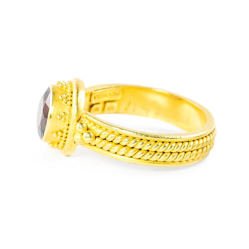 "Fancy Sparkler" Ring (Purple Spinel, 22k Gold)