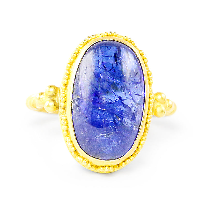 "Glitters" Ring (Blue Kyanite, 22k, 18k Gold)