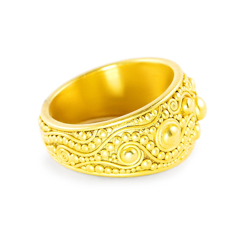 "Half Moon Neptune" Band Ring (22k Gold)