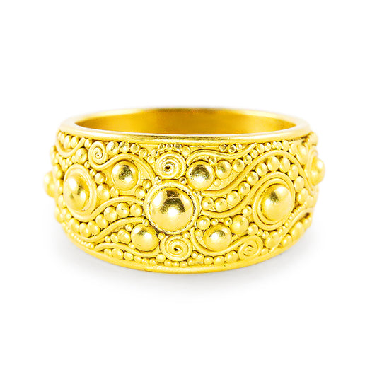 "Half Moon Neptune" Band Ring (22k Gold)