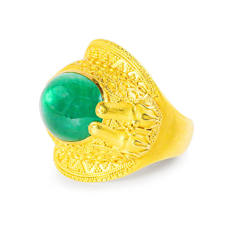 "Ramses" Ring (Emerald, 22k Gold)