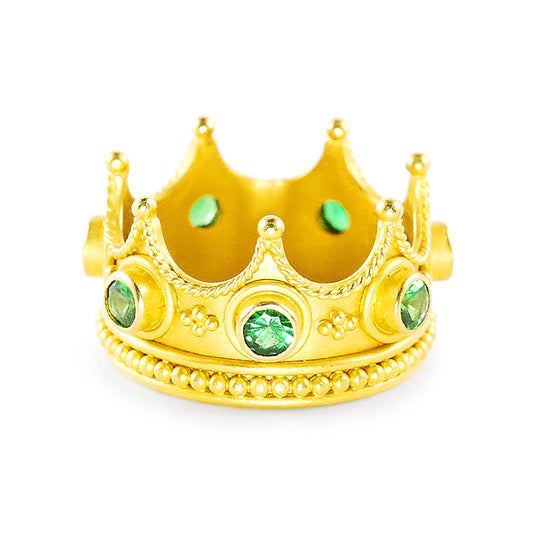 "Crown Princess" Ring (Tsavorite Green Garnet, 22k Gold)