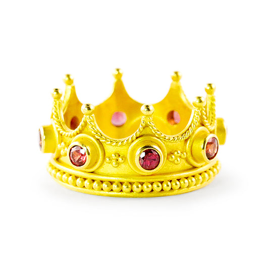 "Crown Princess" Ring, (Orange Sapphire, 22k Gold)