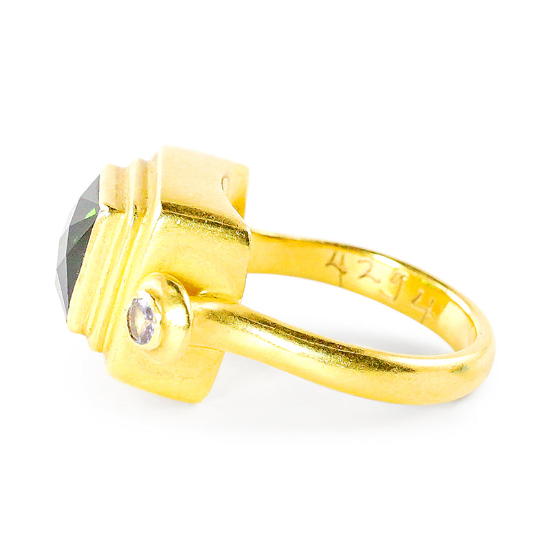 "Thebes" Ring (Tourmaline, Tanzanite, 22k Gold)
