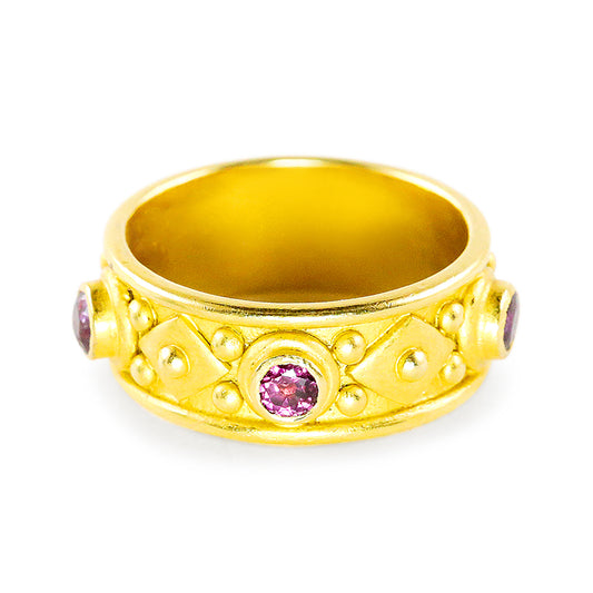 "Prince" Band Ring (Ruby, 22k Gold)