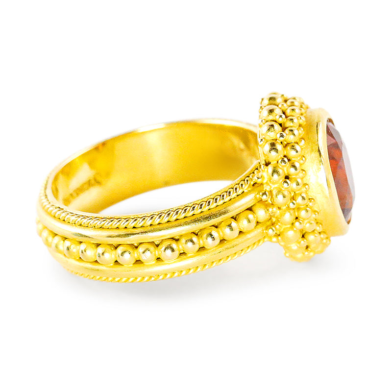 "Fancy Sparkler" Ring (Hessonite Garnet, 22k Gold)