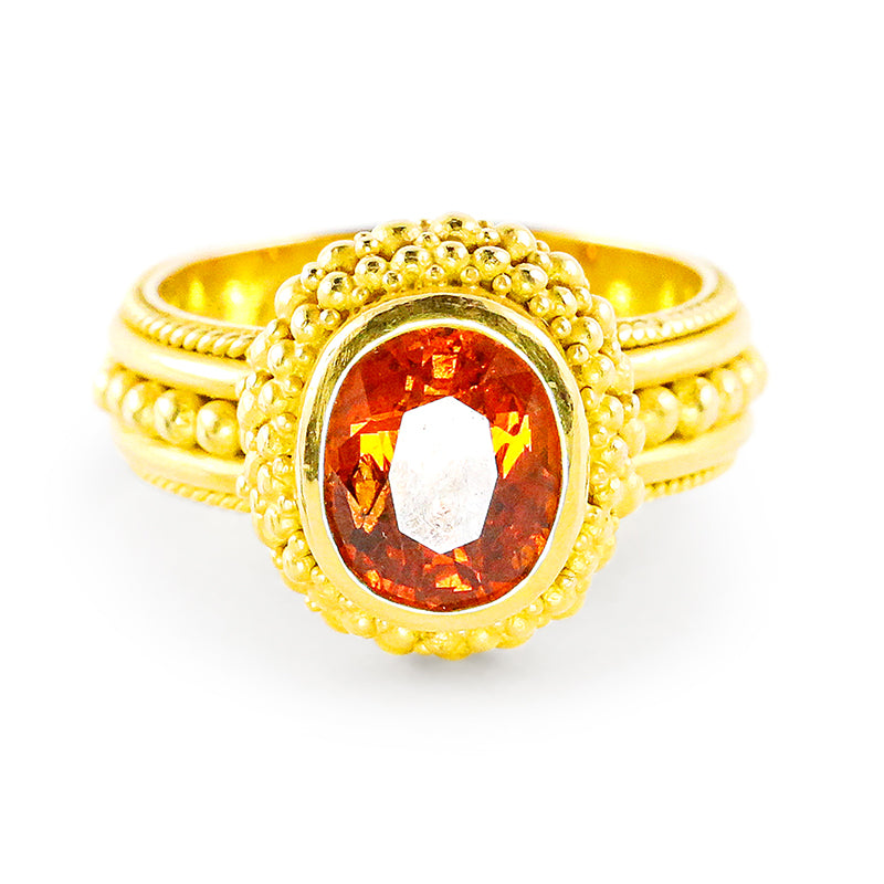 "Fancy Sparkler" Ring (Hessonite Garnet, 22k Gold)