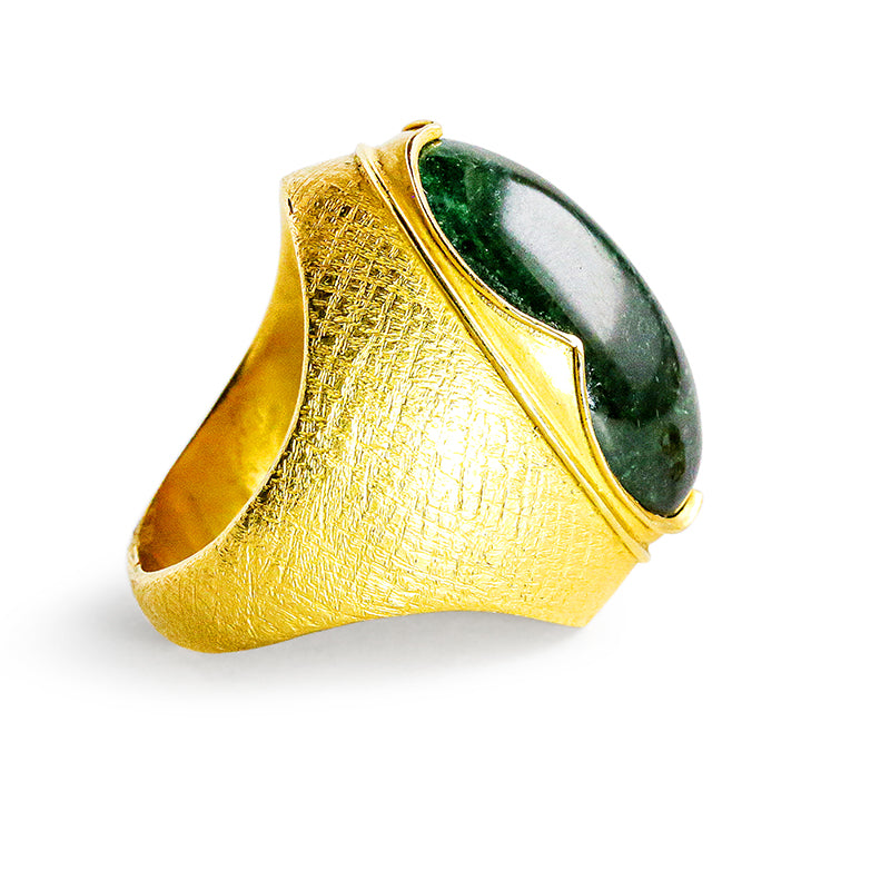 "Vladimir" Ring (Indicolite Blue-Green Tourmaline, 22k Gold)