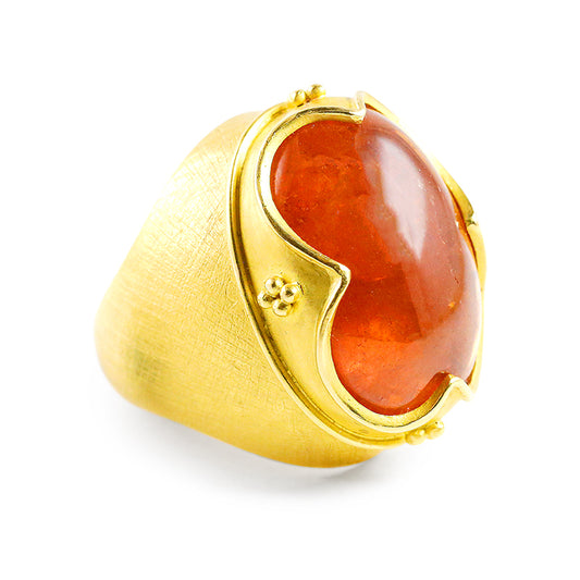 "Vladimir" Ring (Mandarin Garnet, 22k Gold)