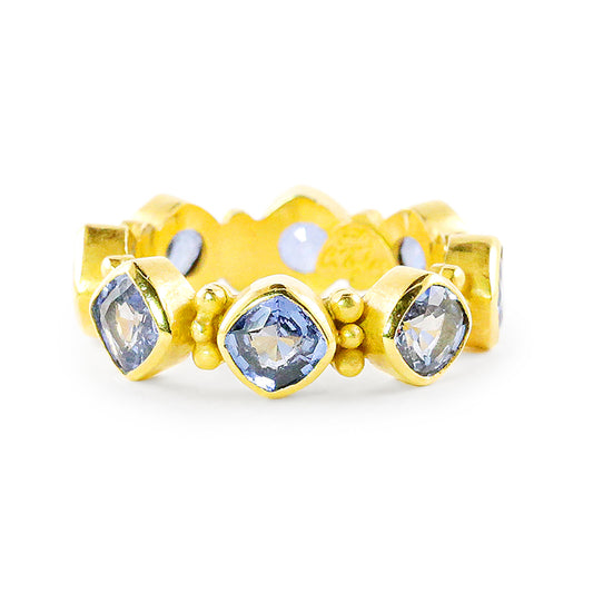 "Carolyn" Eternity Band Ring (Cornflower Blue Sapphire, 22k Gold)