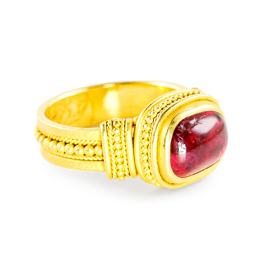 "Isis" Ring (Red Spinel, 22k Gold)