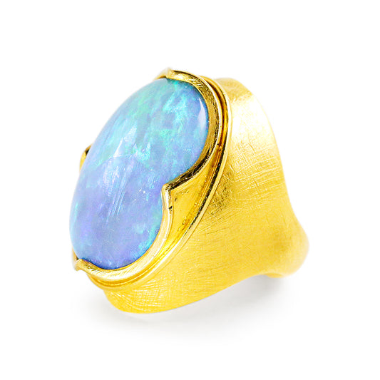 "Vladimir" Ring (Lightning Ridge Australian Opal, 22k Gold)