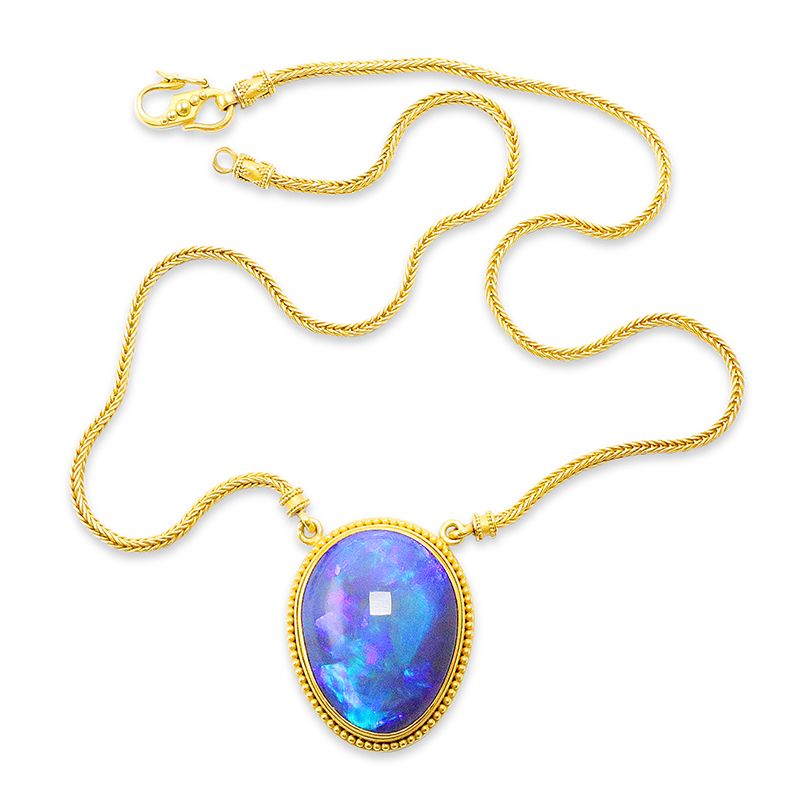 "Pelekas" Necklace (Australian Opal, 22k Gold)