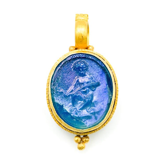 "Polos" Pendant (Venetian Glass Intaglio, 22k, 18k Gold)
