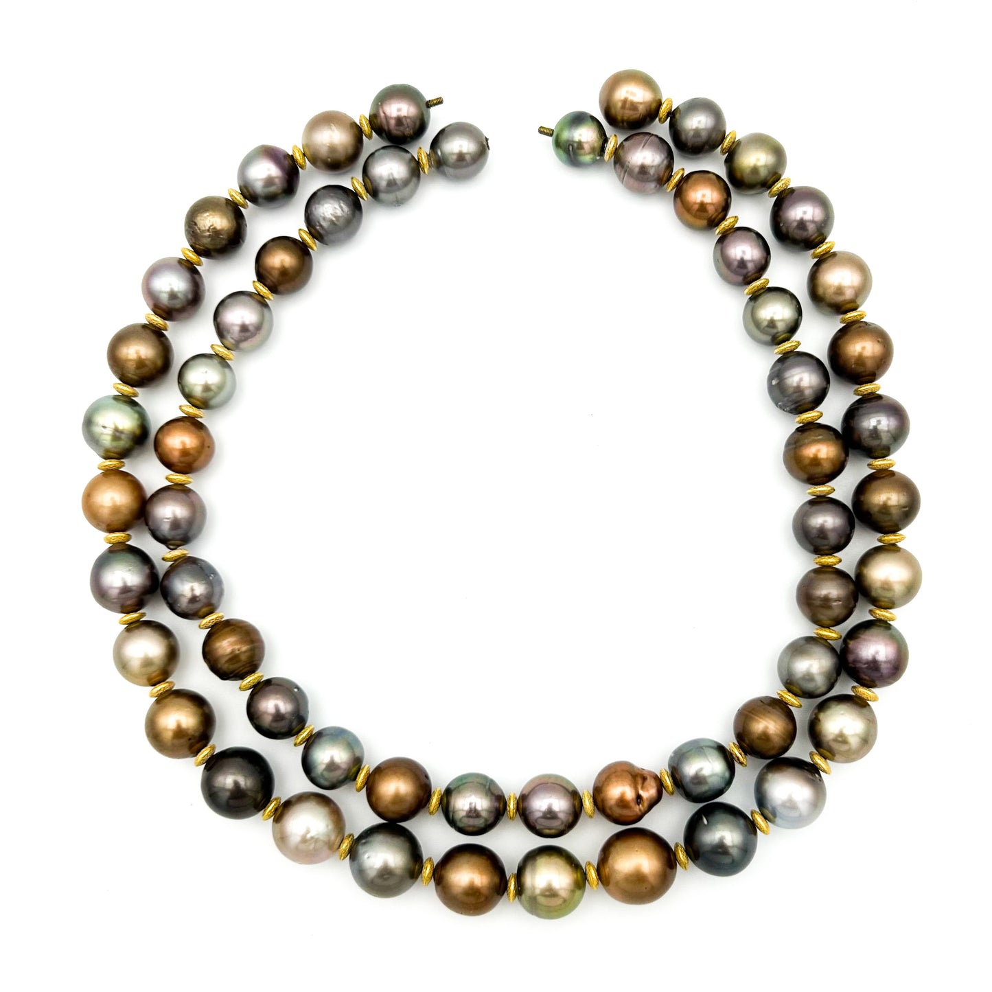 "Lorokidul" Pearl Necklace (Multicolor Tahitian Pearls with Mystery Clasp)