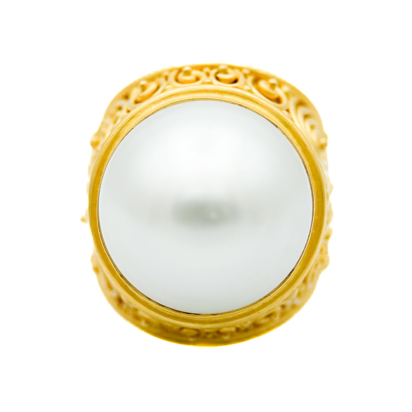 "Seven Seas" Ring (White South Sea Pearl, 22k Gold)