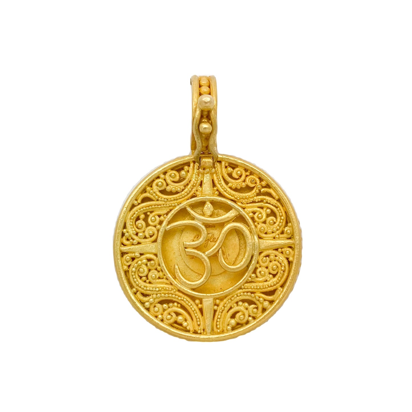 "Lotus Om" Pendant (Diamond, 22k Gold) SOLD, MAY ORDER