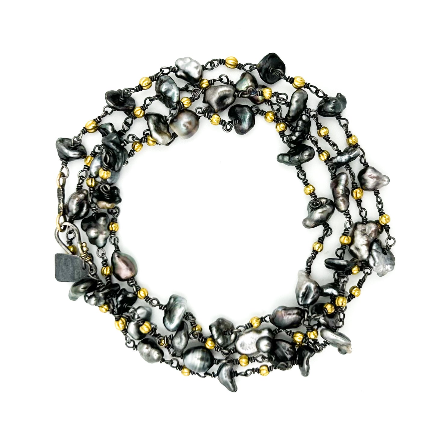 "Winona" Necklace (Tahitian Keshi Baroque Pearl, 18k Gold)