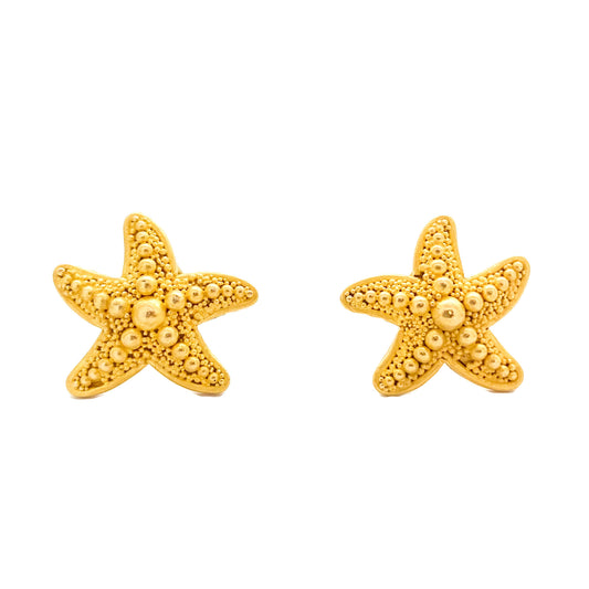 "Starfish" Button Earrings (18k and 22k Gold)