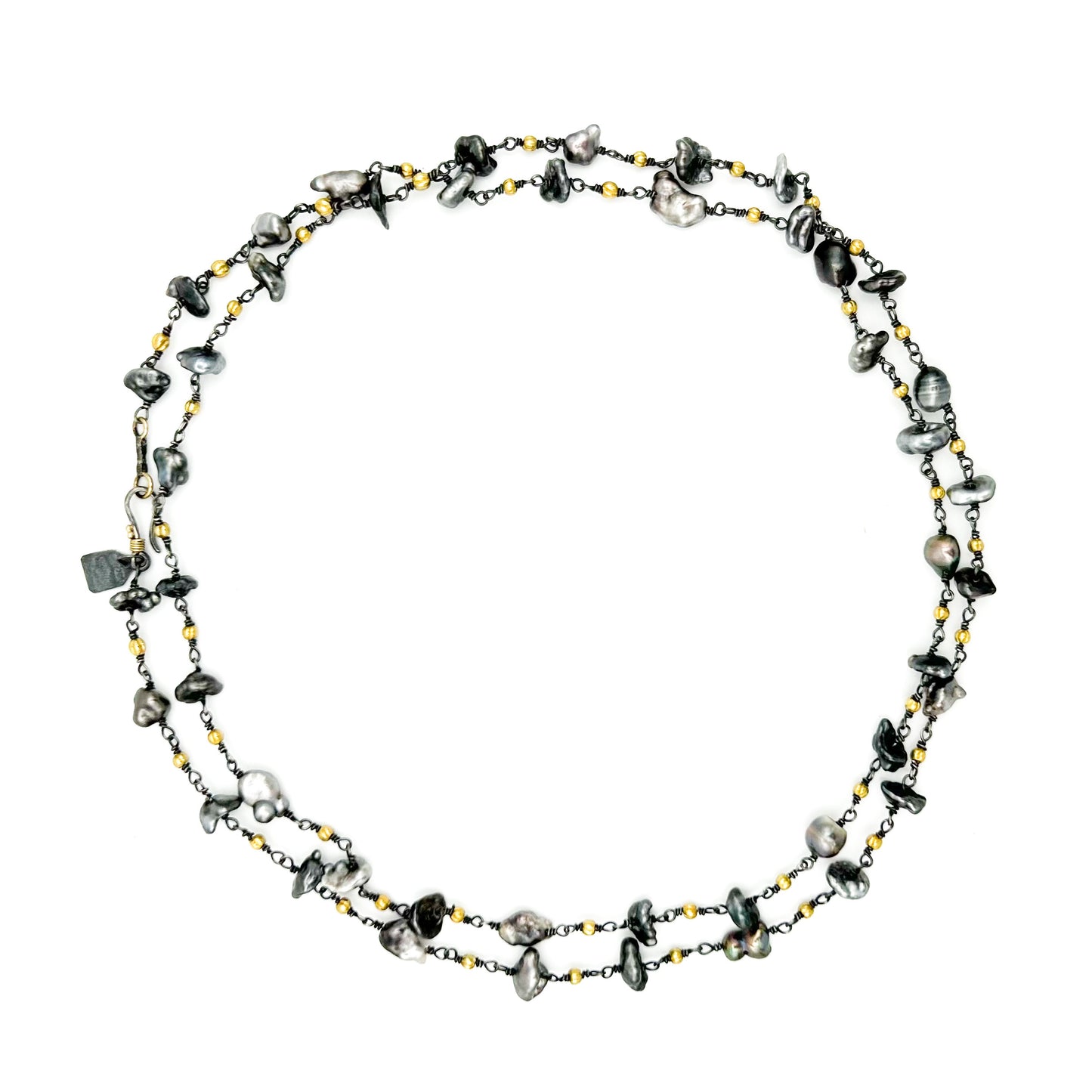"Winona" Necklace (Tahitian Keshi Baroque Pearl, 18k Gold)