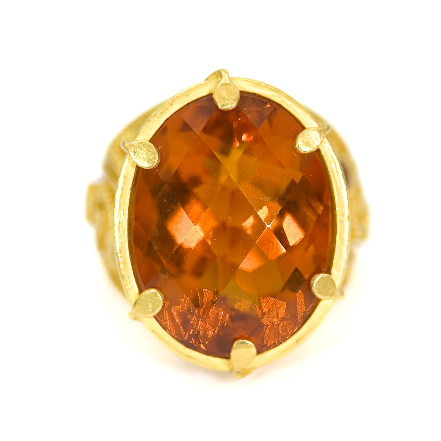 "Klimt" Ring (Madeira Citrine, Orange Sapphire, 22k Gold)