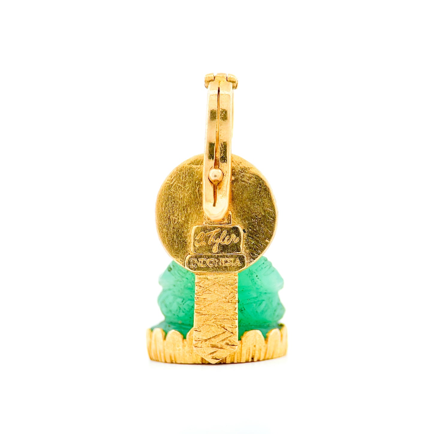 "Lotus Ganesha" Pendant (Chrysoprase, 22k, 18k Gold)