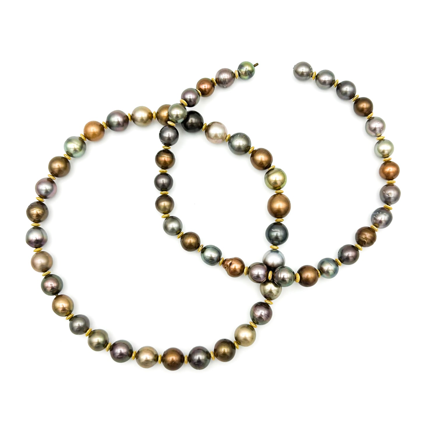 "Lorokidul" Pearl Necklace (Multicolor Tahitian Pearls with Mystery Clasp)