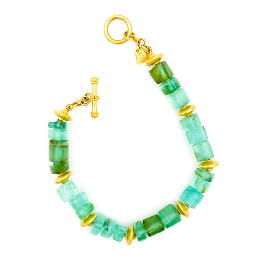 "Lola Peru" Toggle Clasp Bracelet (Peruvian Opal Beads, 18k Gold)