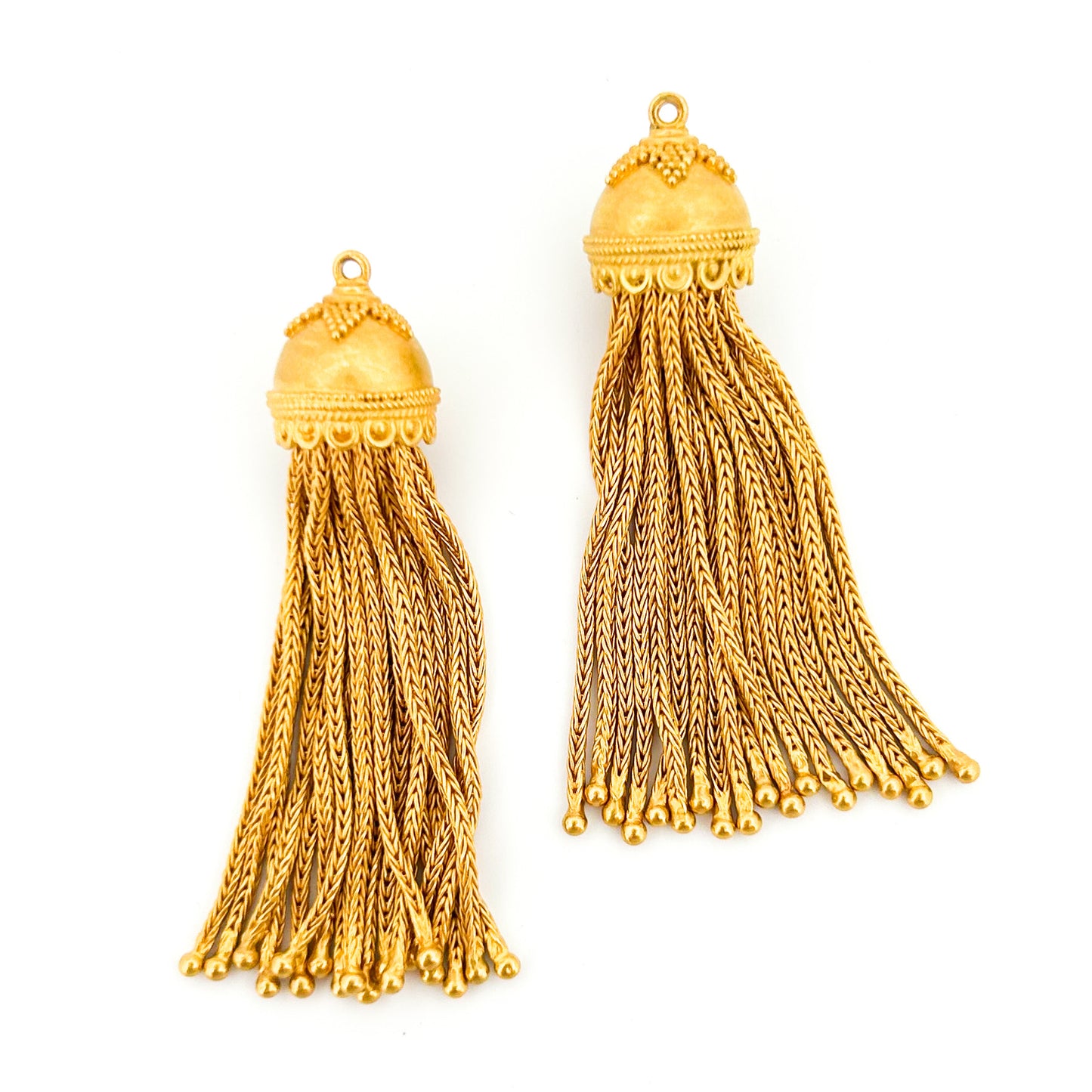 "Capitol" Tassel Drops for Earrings (22k, 18k Gold)