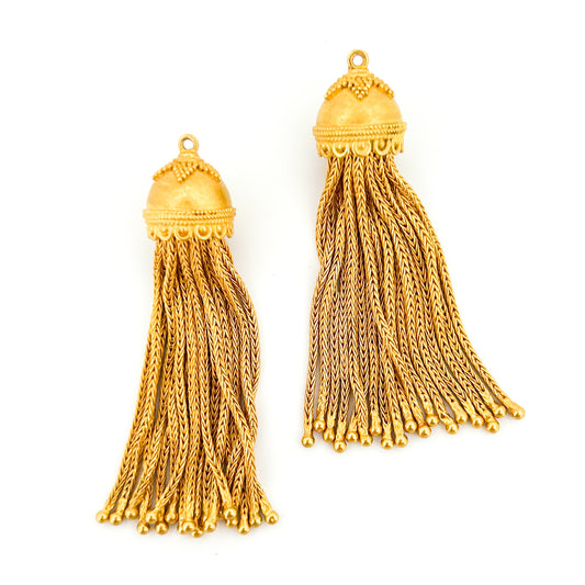 "Capitol" Tassel Drops for Earrings (22k, 18k Gold)