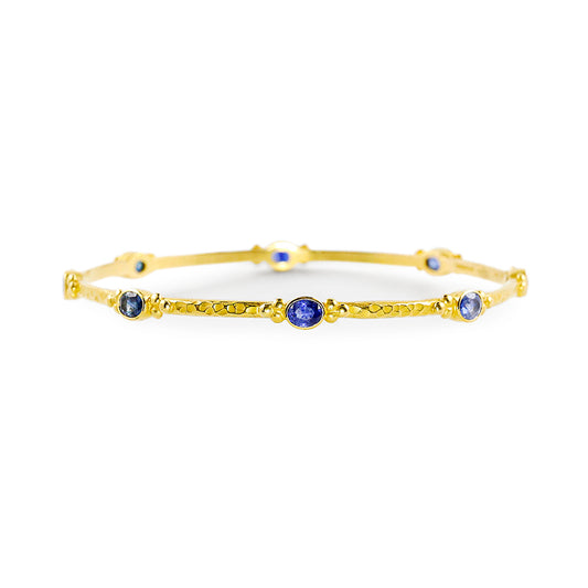 "Oman" Bangle Bracelet (Blue Sapphire, 18k, 22k Gold) SOLD OUT--MAY ORDER