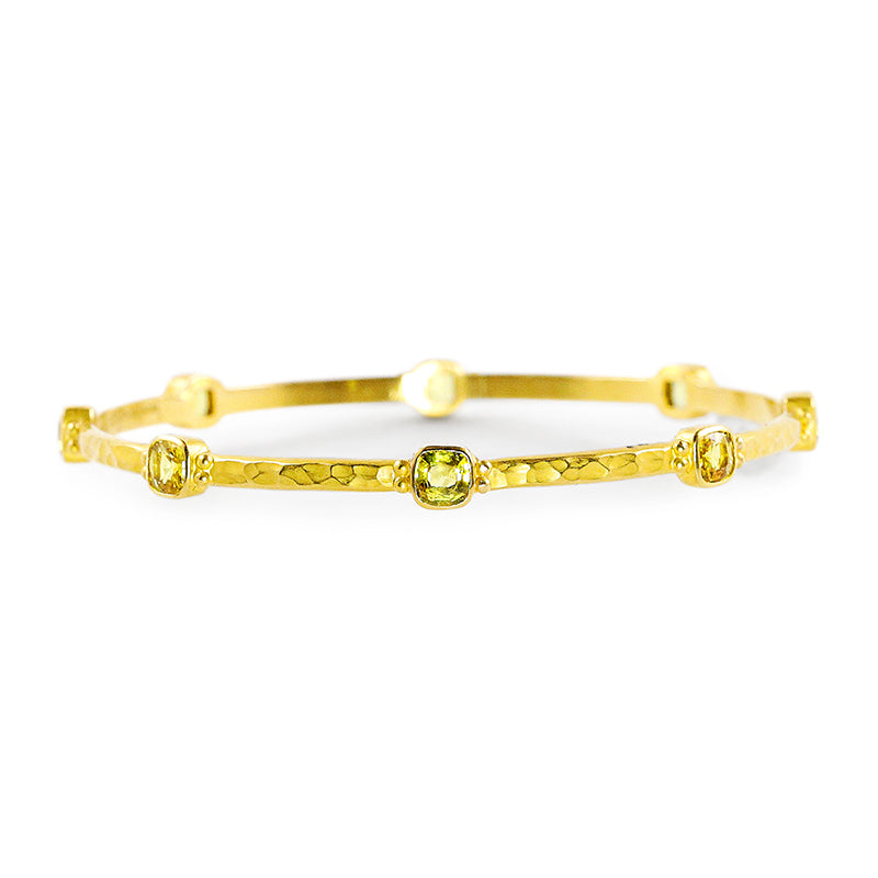 "Oman" Bangle Bracelet (Yellow Sapphire, 18k, 22k Gold)