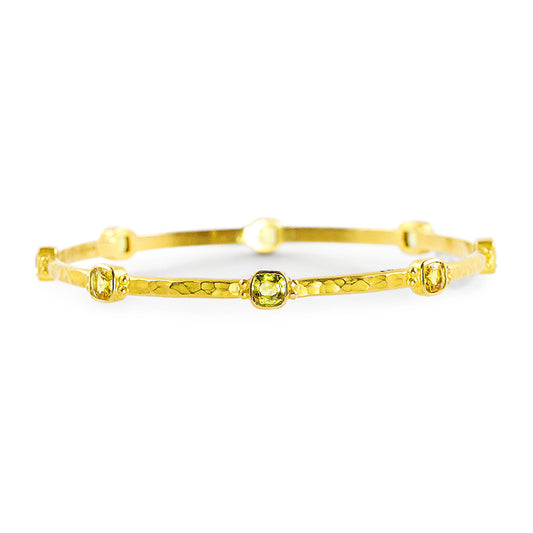 "Oman" Bangle Bracelet (Yellow Sapphire, 18k, 22k Gold)