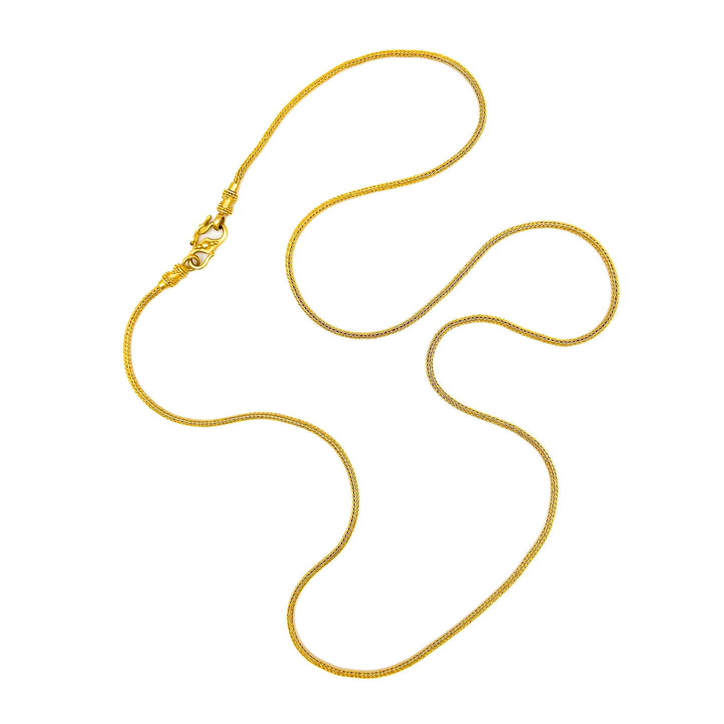 "Round Wheat" Chain Necklace (22k, 18k Gold)
