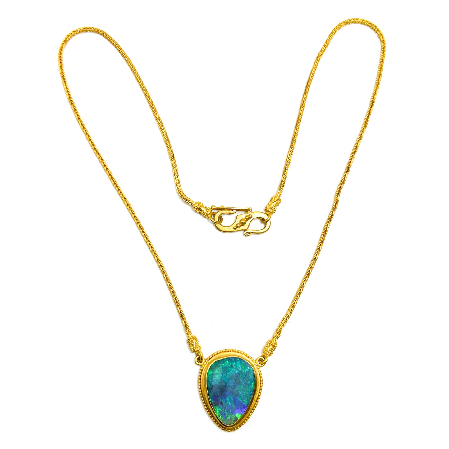 Pelekas Pendant Necklace (Australian Opal, 22k Gold)