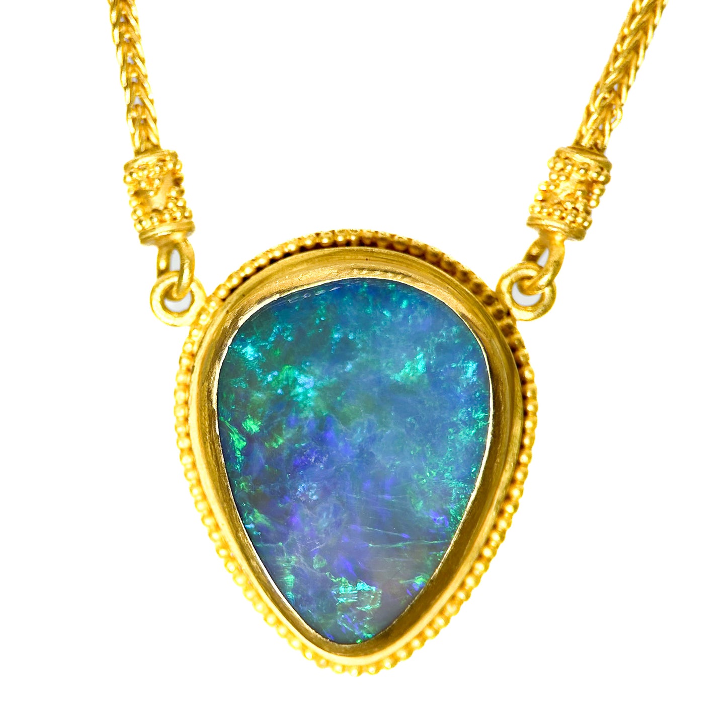 Pelekas Pendant Necklace (Australian Opal, 22k Gold)