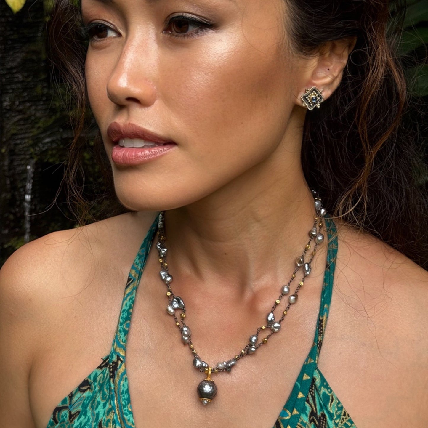 "Winona" Necklace (Tahitian Keshi Baroque Pearl, 18k Gold)