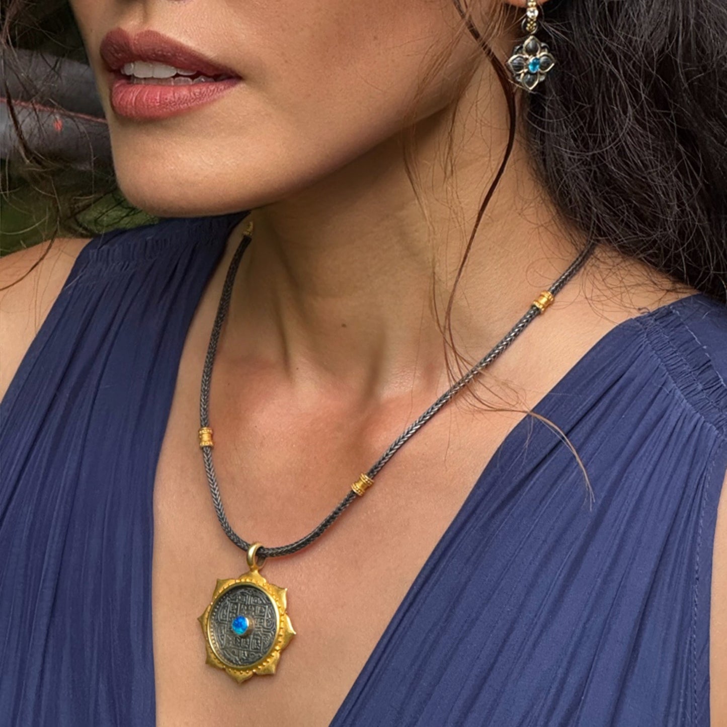 "Etrusca" Chain (22k Gold, Oxidized Sterling Silver)