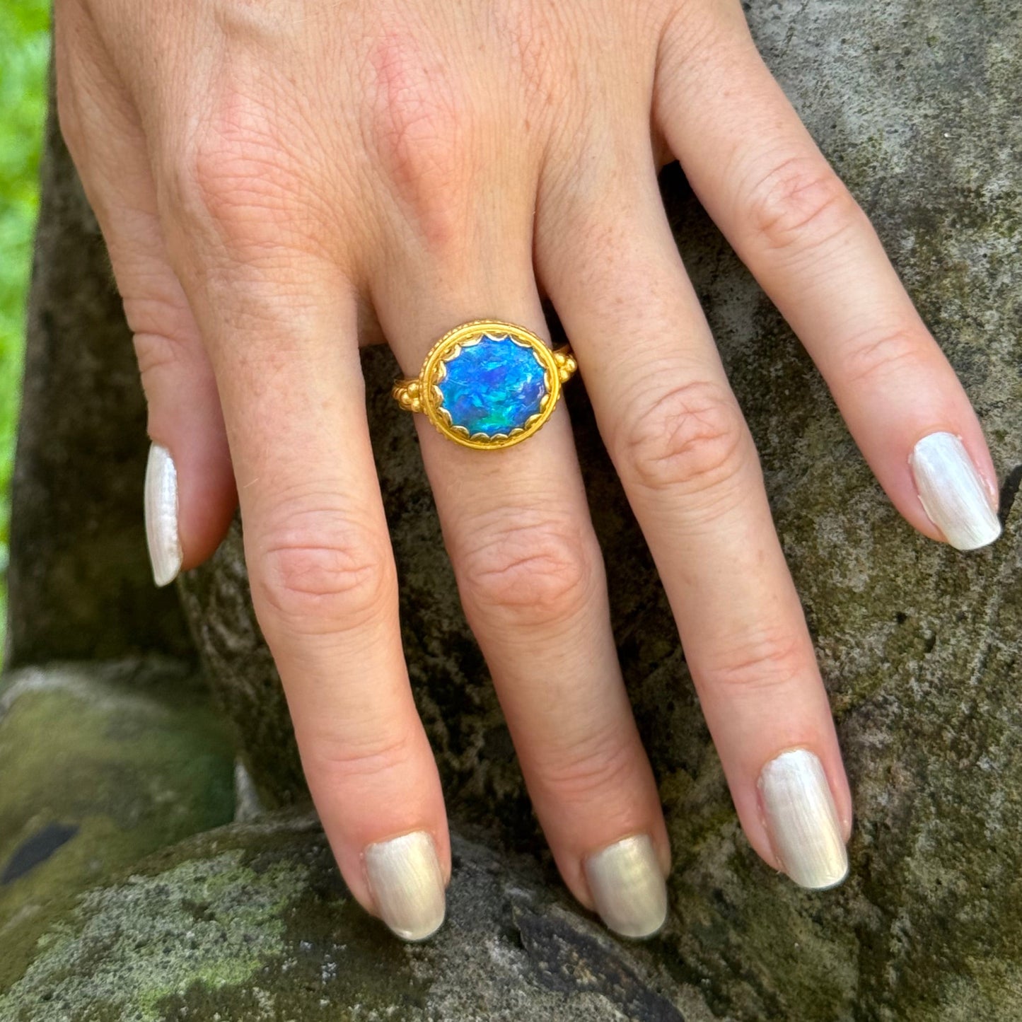 "Deidre" Ring (Australian Opal, 22k Gold)