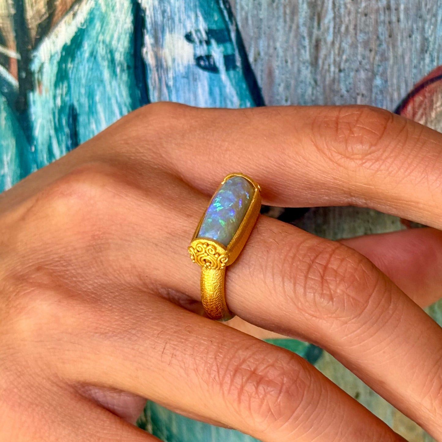 "Asri" Ring (Australian Opal, 22k Gold)