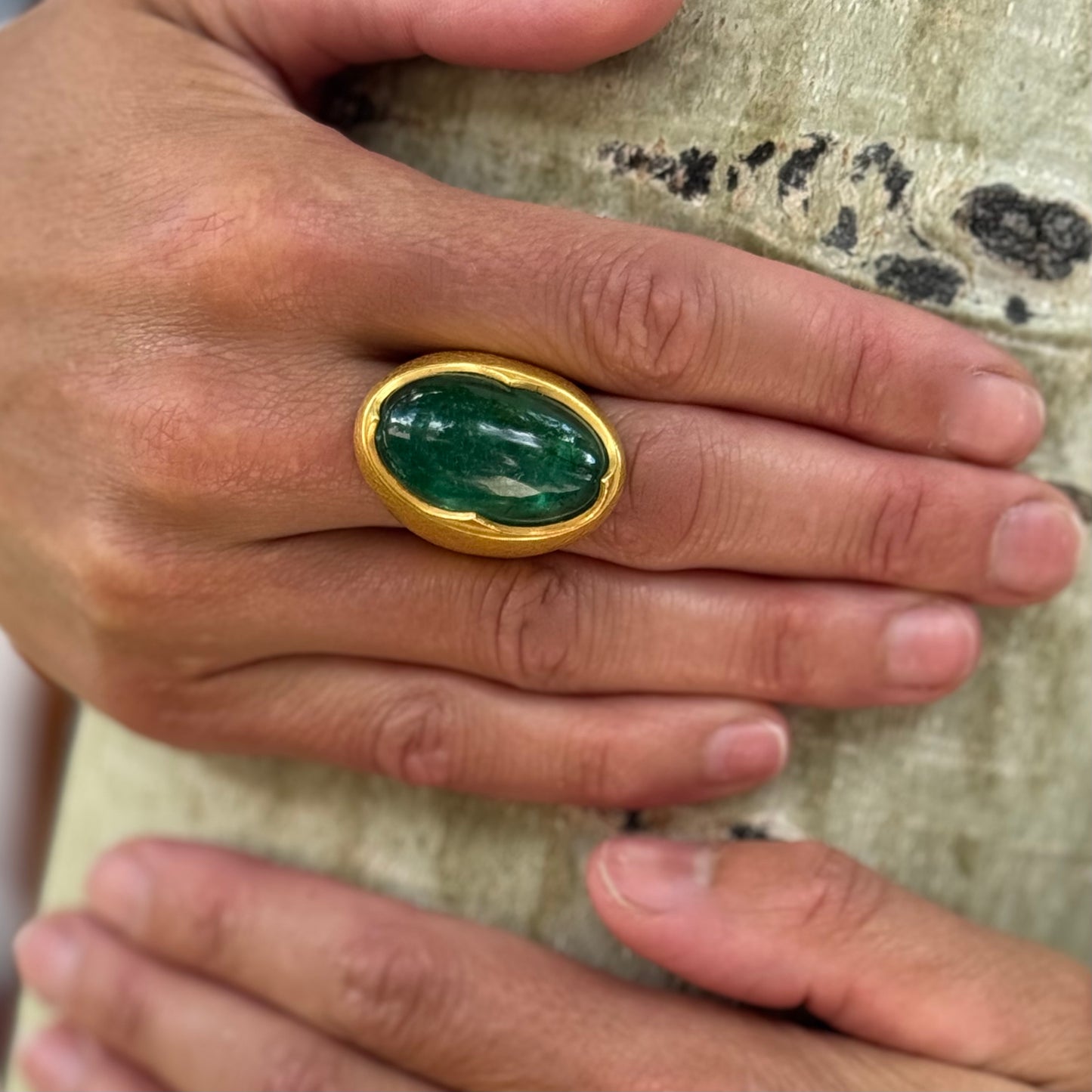 "Vladimir" Ring (Indicolite Blue-Green Tourmaline, 22k Gold)
