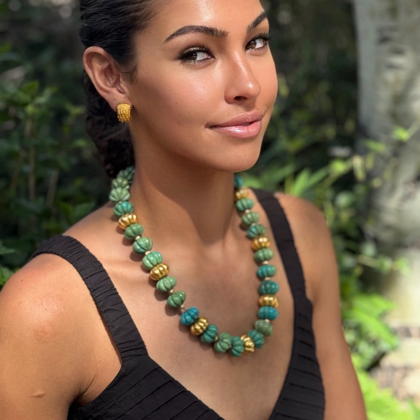 "Lola Pumpkin" (Arizona Turquoise, 22k, 18k Gold)