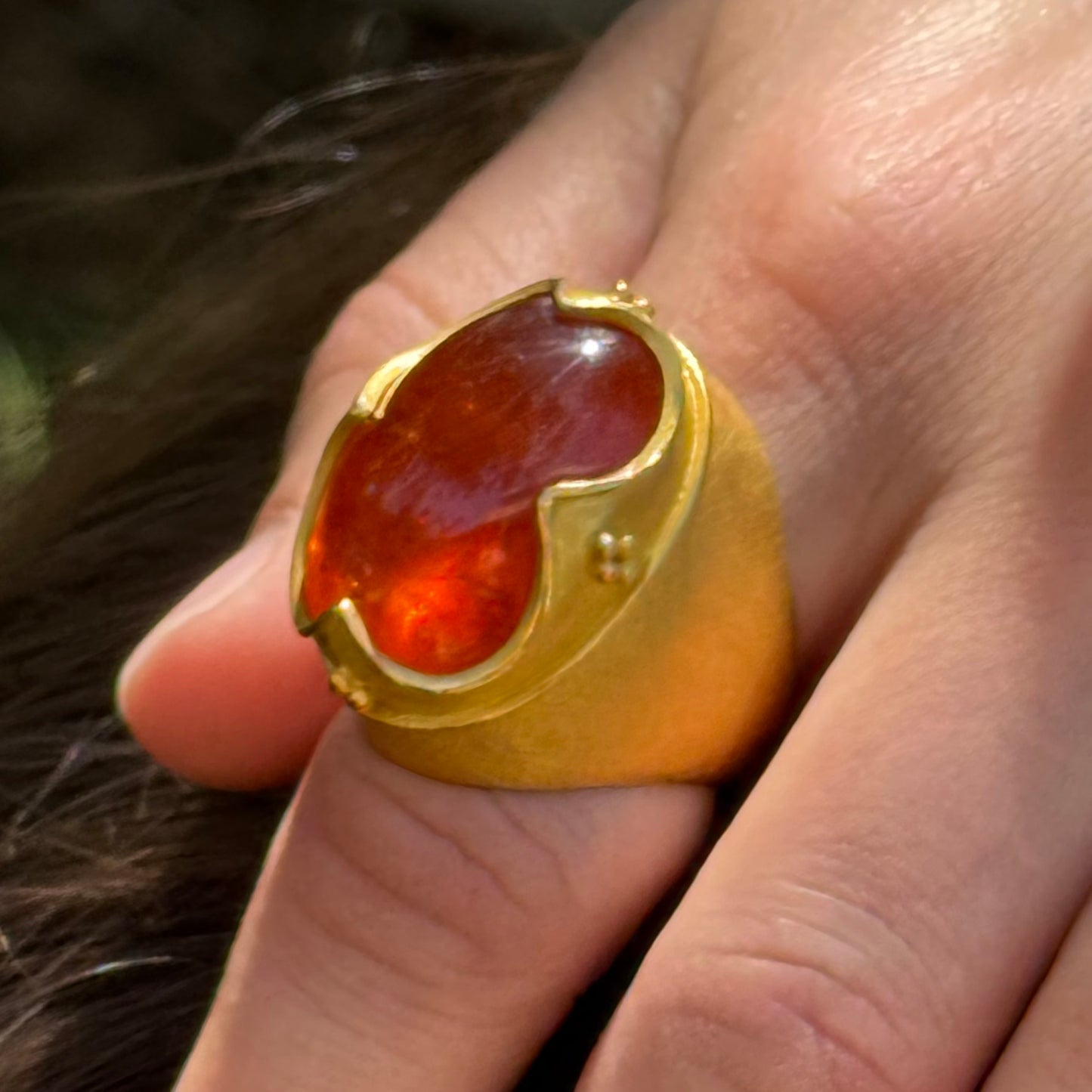 "Vladimir" Ring (Mandarin Garnet, 22k Gold)