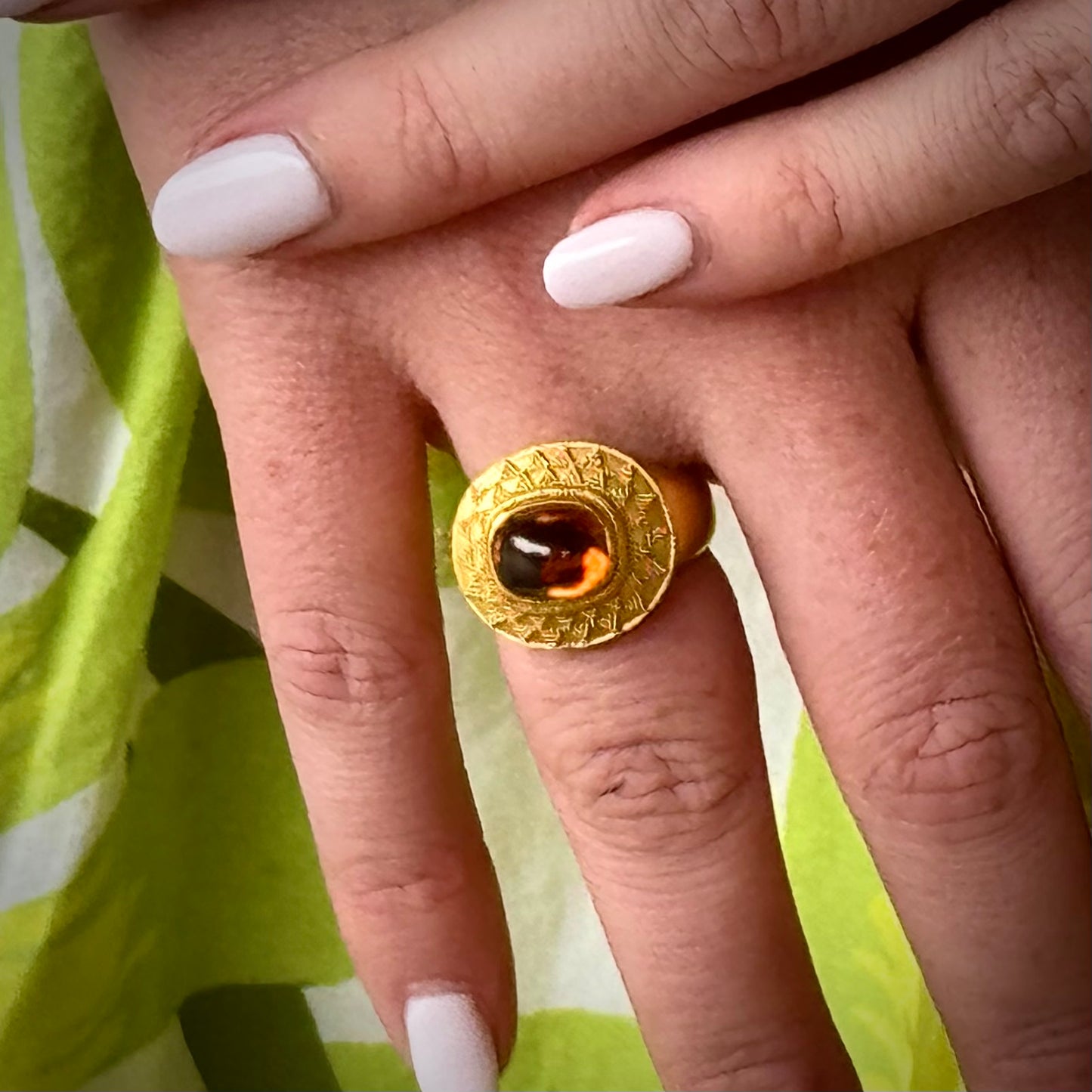 "Terrace" Ring (Golden Zircon, 22k Gold)