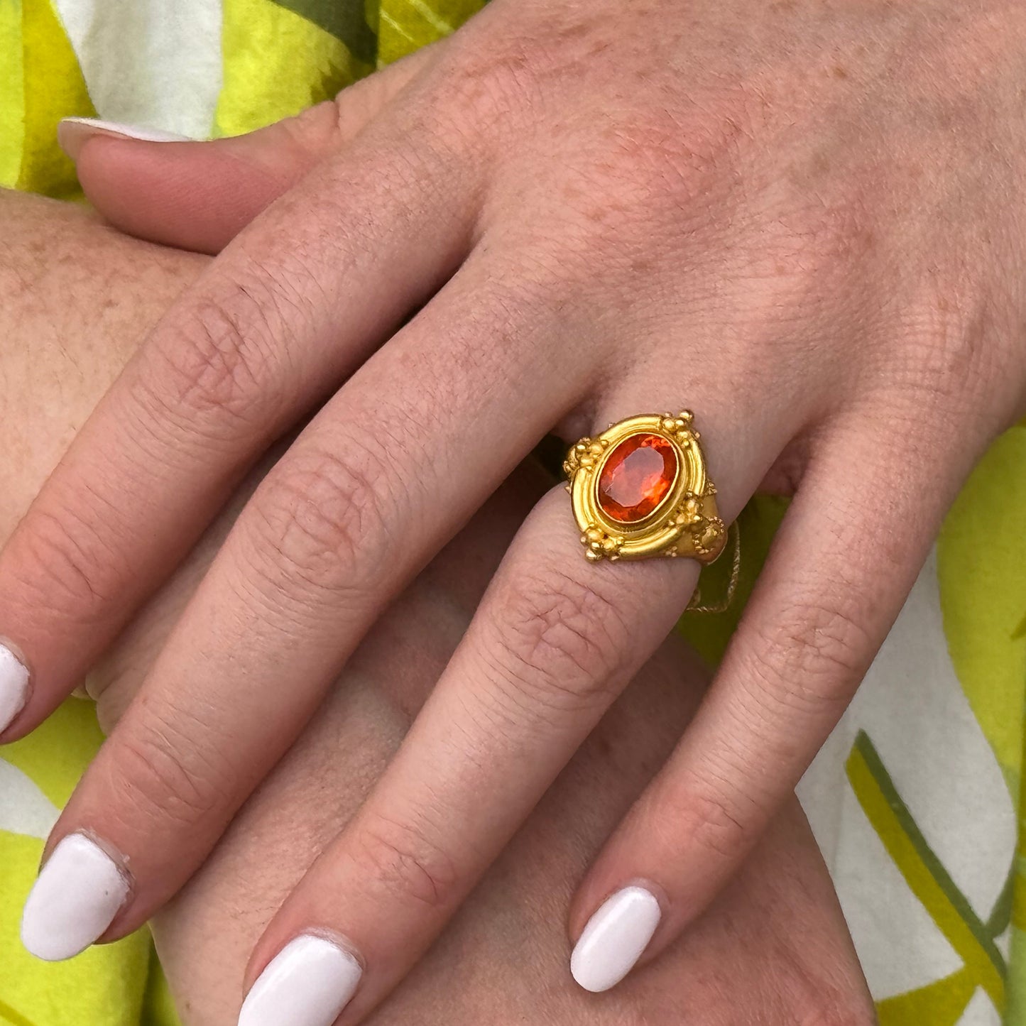 "Princess" Ring (Mexican Fire Opal, 22k Gold)